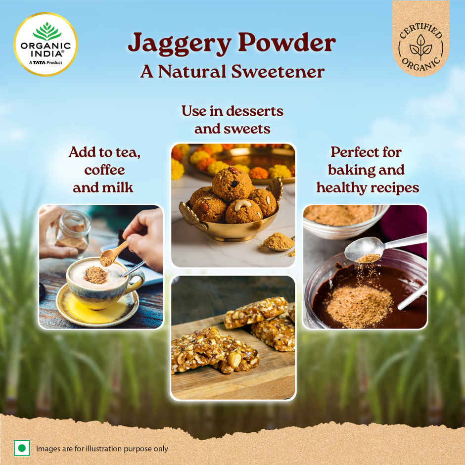 A Tata Product - Organic India Jaggery Powder | Pure & Natural | A Healthy Sugar Substitute