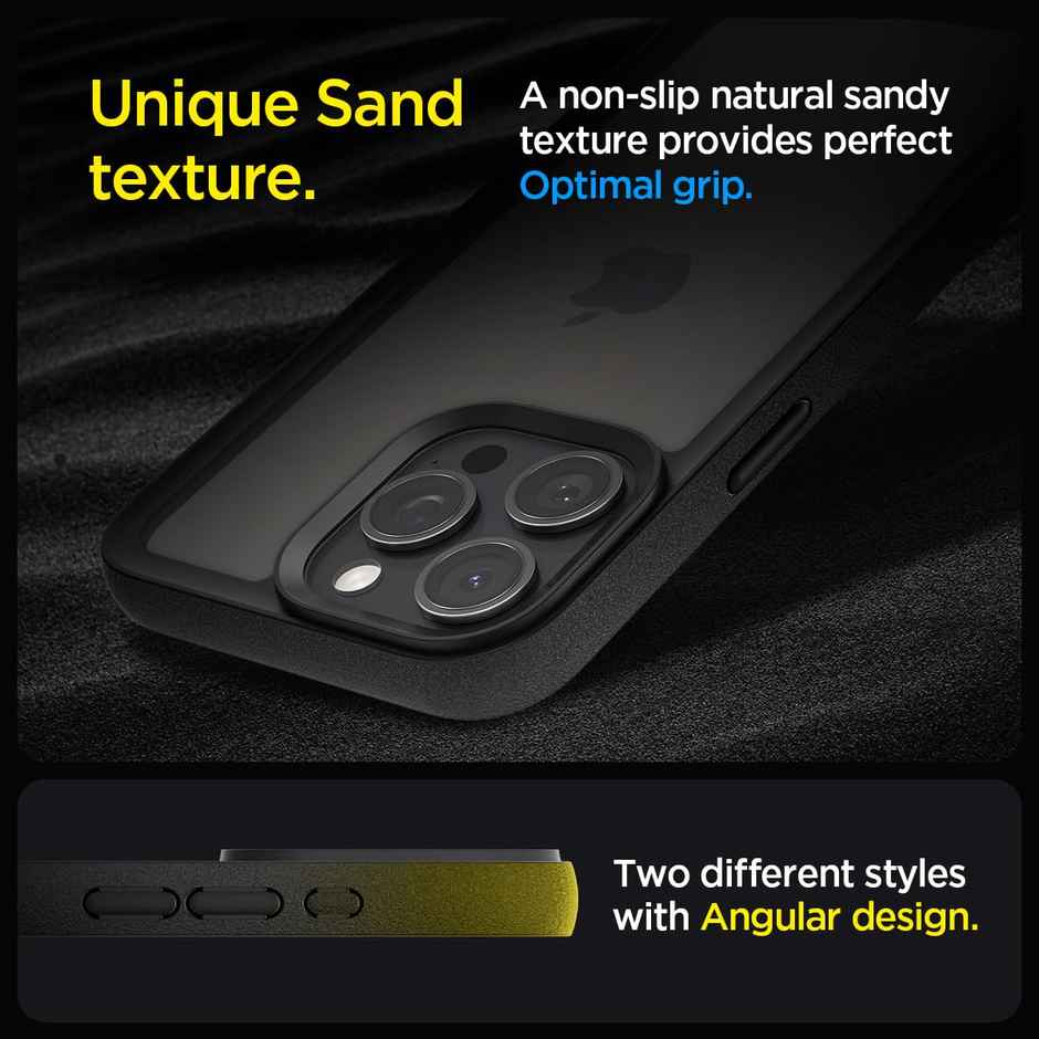 Spigen EssentialiPhone 15 Pro Spigen Essential Sand Crystal Matte Black