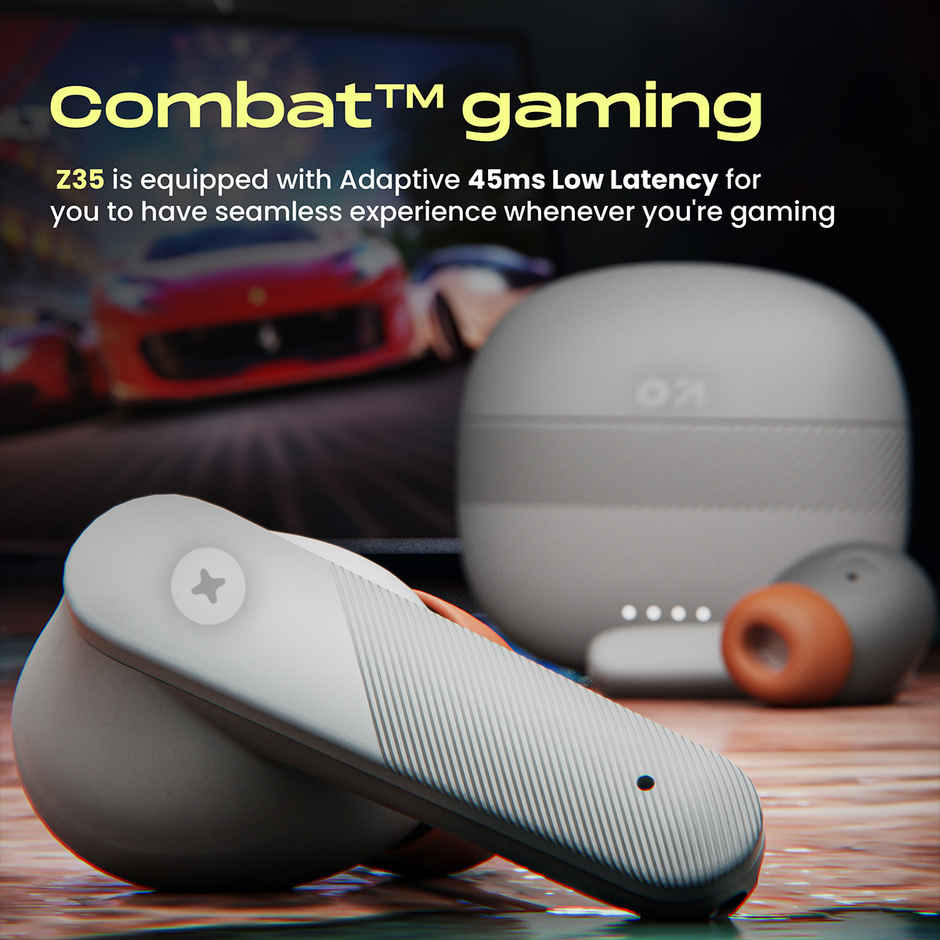GOBOULT Airbass Z35 with Zen Enc Mic | 32H Playtime | 5.3 Bluetooth| Sunset Grey