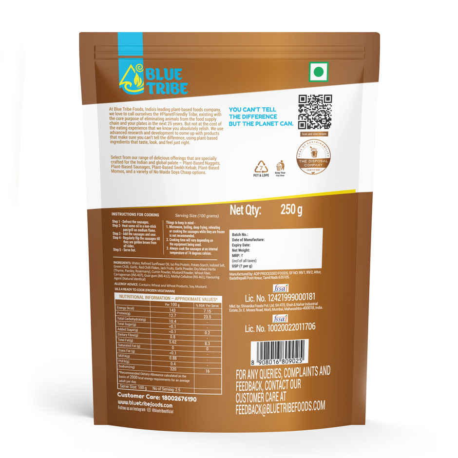 Blue Tribe Foods Plant Based Sausage