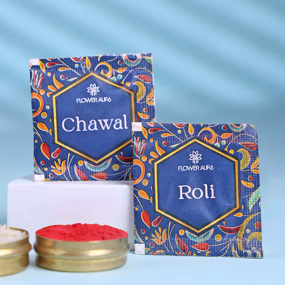 Floweraura Regal Floral Rakhi Pair Combo