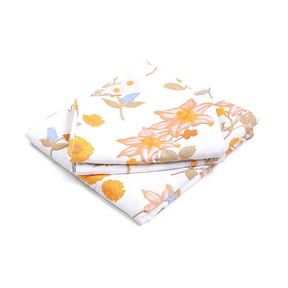 Status Value Single Bedsheet 150 cm X 200 cm Dsn 2 Floral White