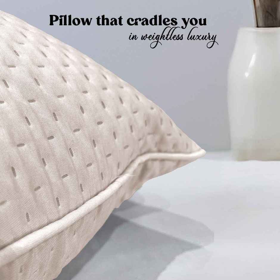 Sassoon Laika Microfiber Quilted Pillow (Beige)