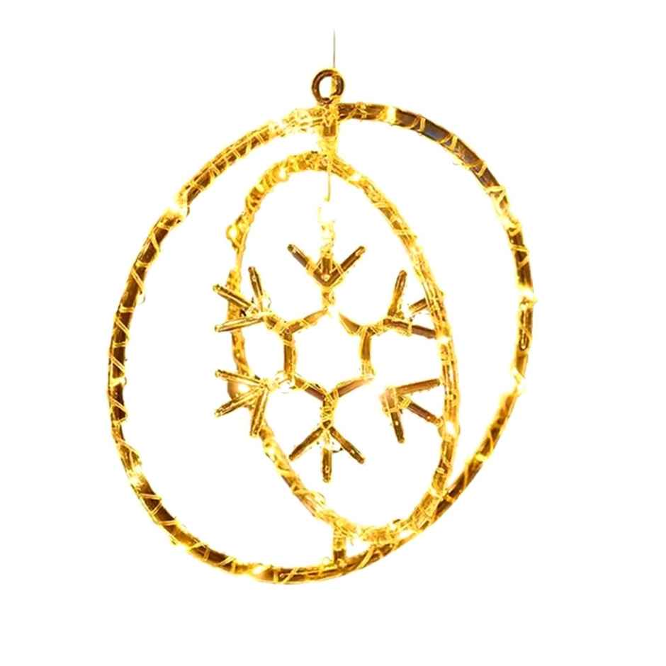 DesiDiya Christmas Decoration LED Hanging Light - Ring Snowflakes Shape for Decoration
