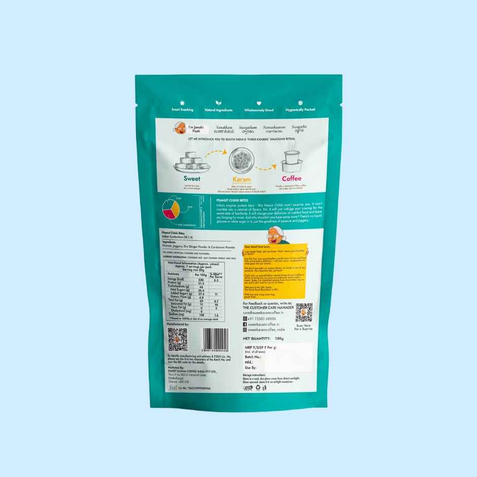 Sweet Karam Coffee Peanut Chikki Bites - No White Sugar, No Liquid Glucose