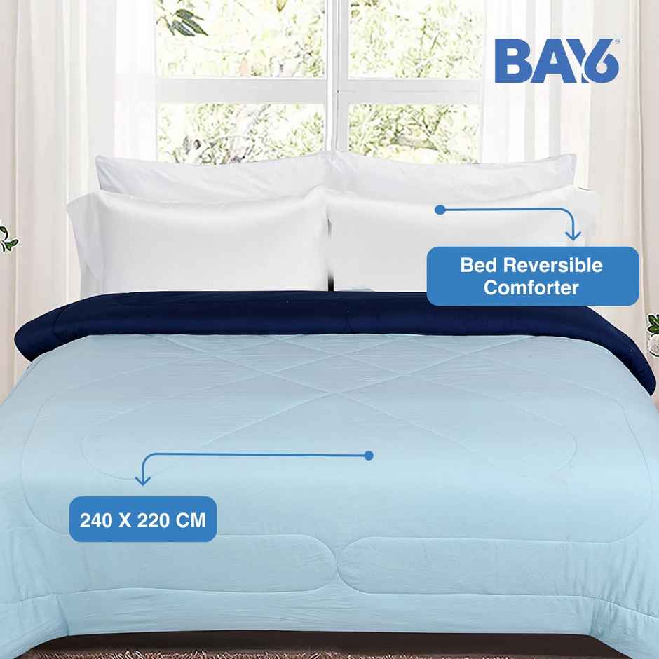 BAY6 Double Bed Reversible Comforter - Blue | 220 x 240 cm