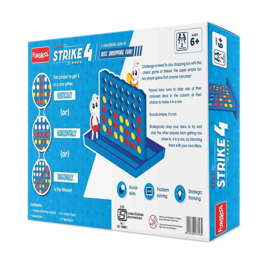Funskool Strike 4 Classic Disc Dropping Game | Board Game | 2 Players| 6+ Years
