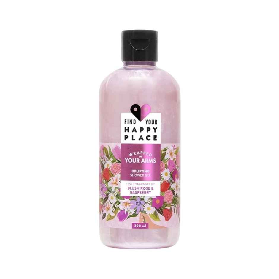 Find Your Happy Place Wrapped In Your Arms Shower Gel Blush Rose & Raspberry