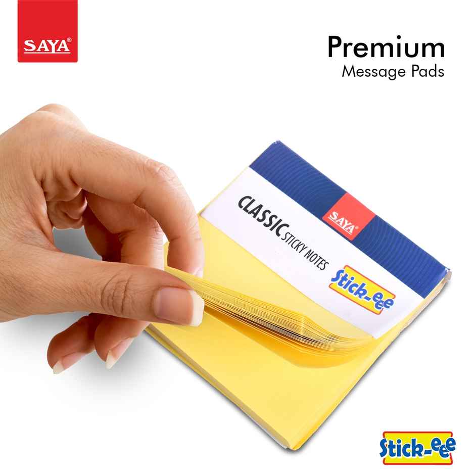 Saya Sticky Notes 3 x 3 inch | 100 Sheets Self-Adhesive Memo Notes for Office & Study