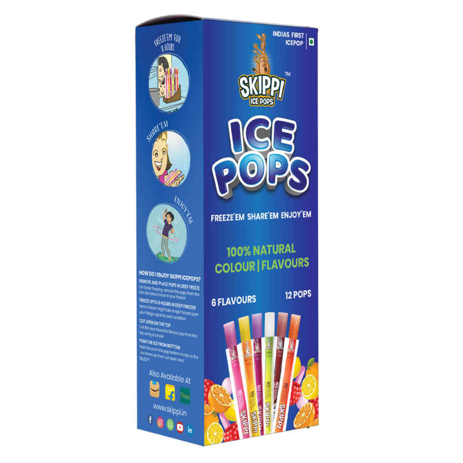 Skippi Icepops All Flavor | Assorted | Box Of 12 Popsicles
