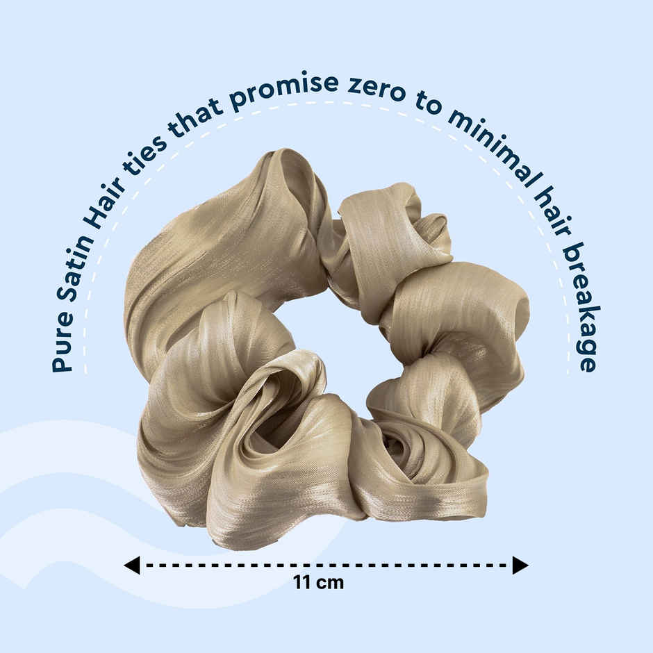 GUBB Satin Scrunchies | Brown | Soft & Durable