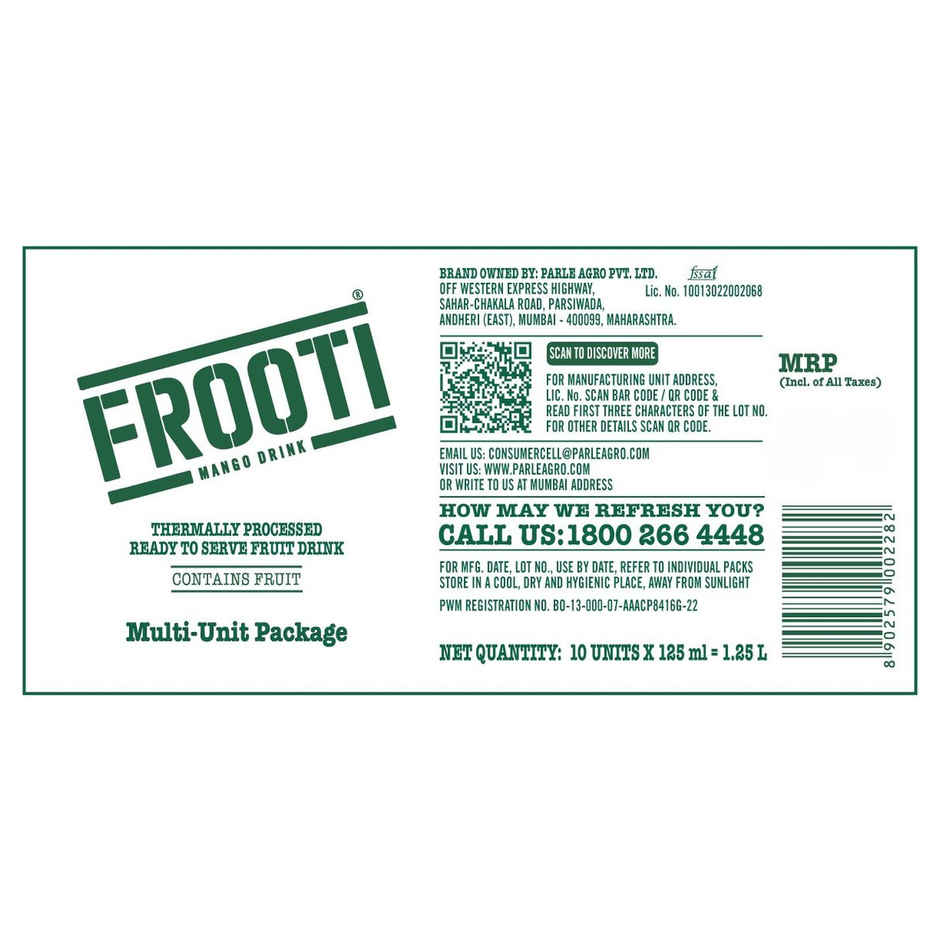 Frooti Mango Fruit Juice | Ready to Drink Beverage
