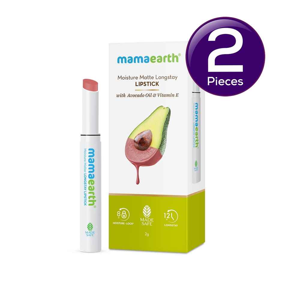 Mamaearth Moisture Matte Longstay Lipstick - 01 Carnation Nude | Moisturizing Combo