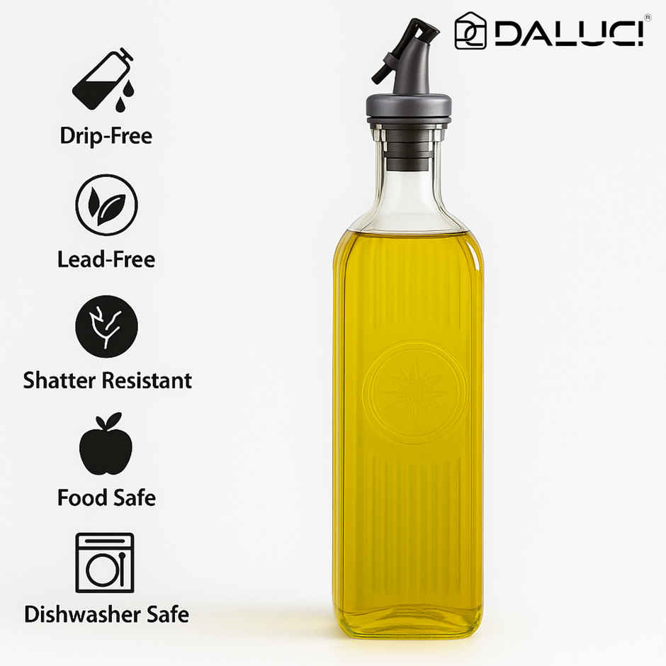 DALUCI Plastic Oil Dispenser Leak Proof Bottle with Easy Pour Spout for Kitchen Cooking Oil