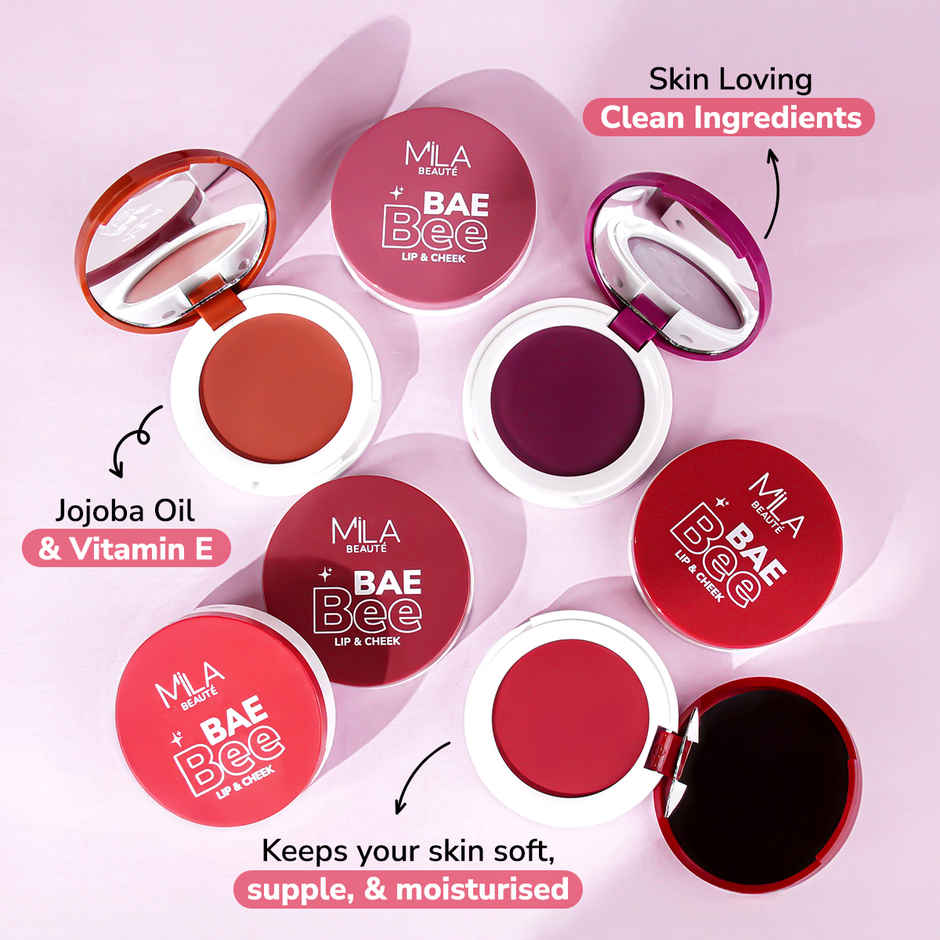 Baebee Lip and Cheek Pigmented Tint With Jojoba Oil Vitamin E | Burnt Rose