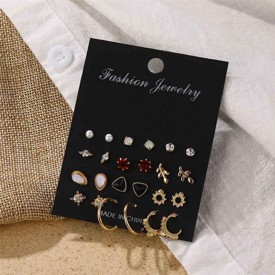 Fashion Frill Women's Stackable Earings Gold Regular