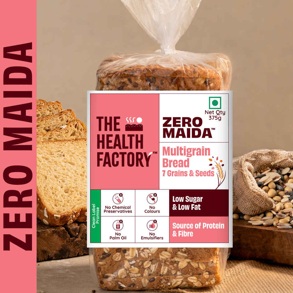 The Health Factory Multigrain Bread | Zero Maida | 7 Grains & Seeds | Whole Wheat Bread
