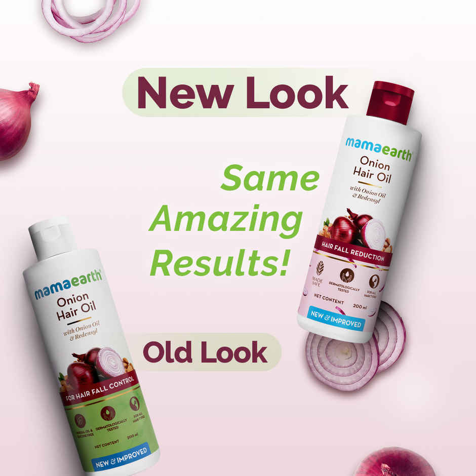Mamaearth Onion Hair Oil For Hair Fall Control With Onion & Redensyl