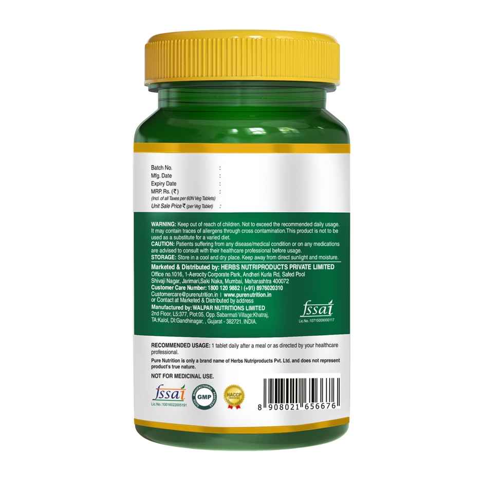 Pure Nutrition Vitamin B12 Methylcobalamin | Energy, Immunity & Brain Health | 60 Veg Tablets