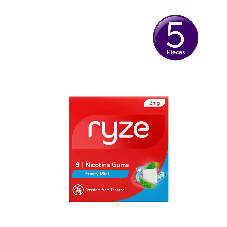 Ryze Frosty Mint Nicotine Gums 2MG | 9 Gum Blister Combo   