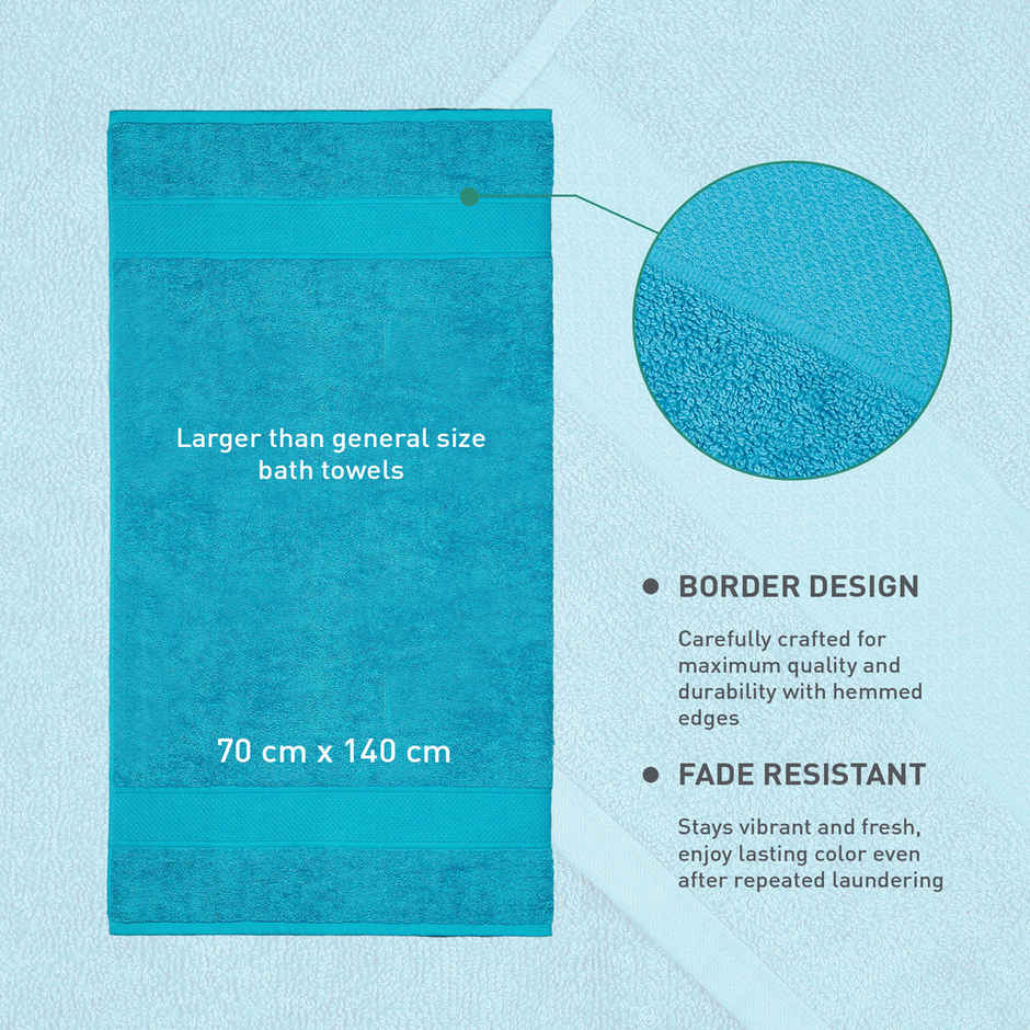 Mytrident Urban Comfort Cotton Bath Towel | Teal Sachet