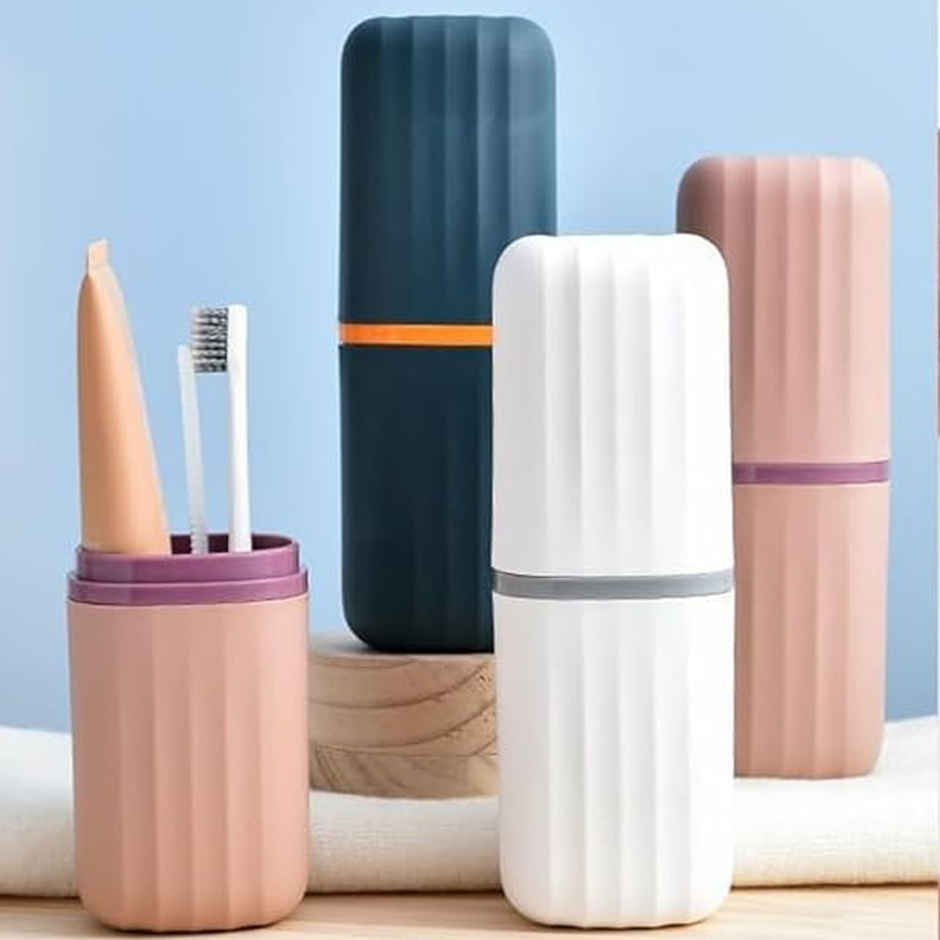Square Toothbrush Storage Holder | Travel Bathroom Organizer | Assorted