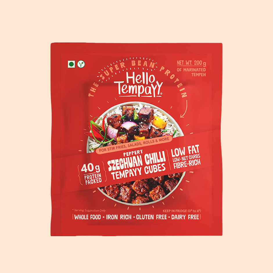 Hello Tempayy 40g Protein Szechuan Tempeh Cubes | Low Fat & High Fibre