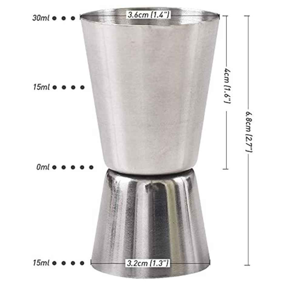 Bar Box Peg Measurer Jigger Cocktail Jigger Measuring Bar Tool Double Side Jigger | 30 & 60 ml