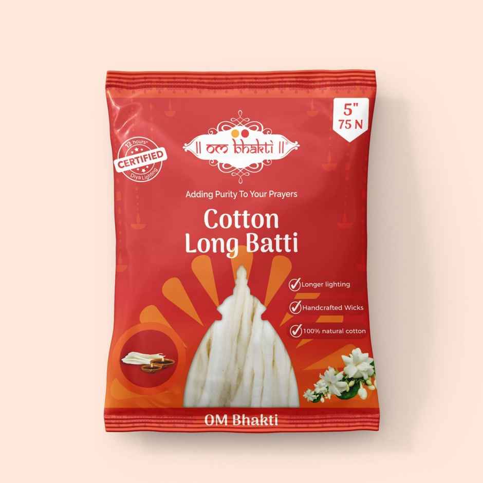 Om Bhakti - Pancha Deepa Oil(1l) & Om Bhakti Wick for Diya - Cotton Long Batti(75pc) Combo