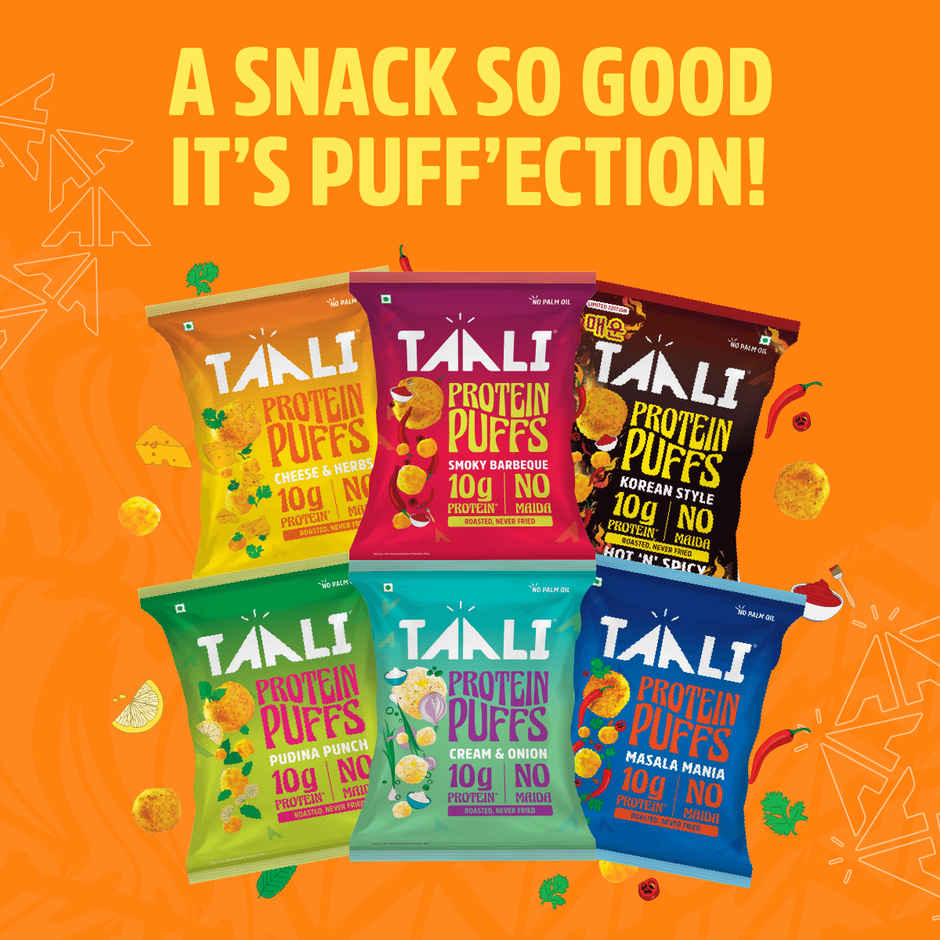 Taali Protein Puffs - Cheese Balls, Roasted, Corn & Jowar Puff, No Maida