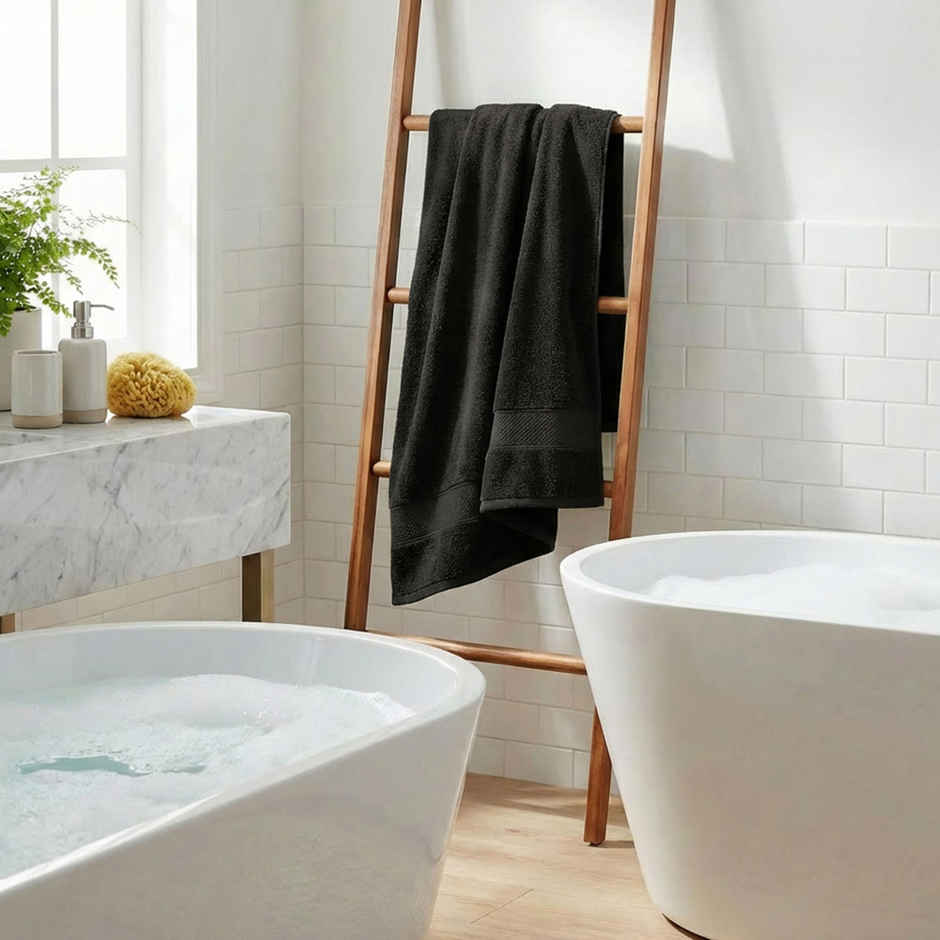 myTrident Urban Comfort Cotton Bath Towel | Black