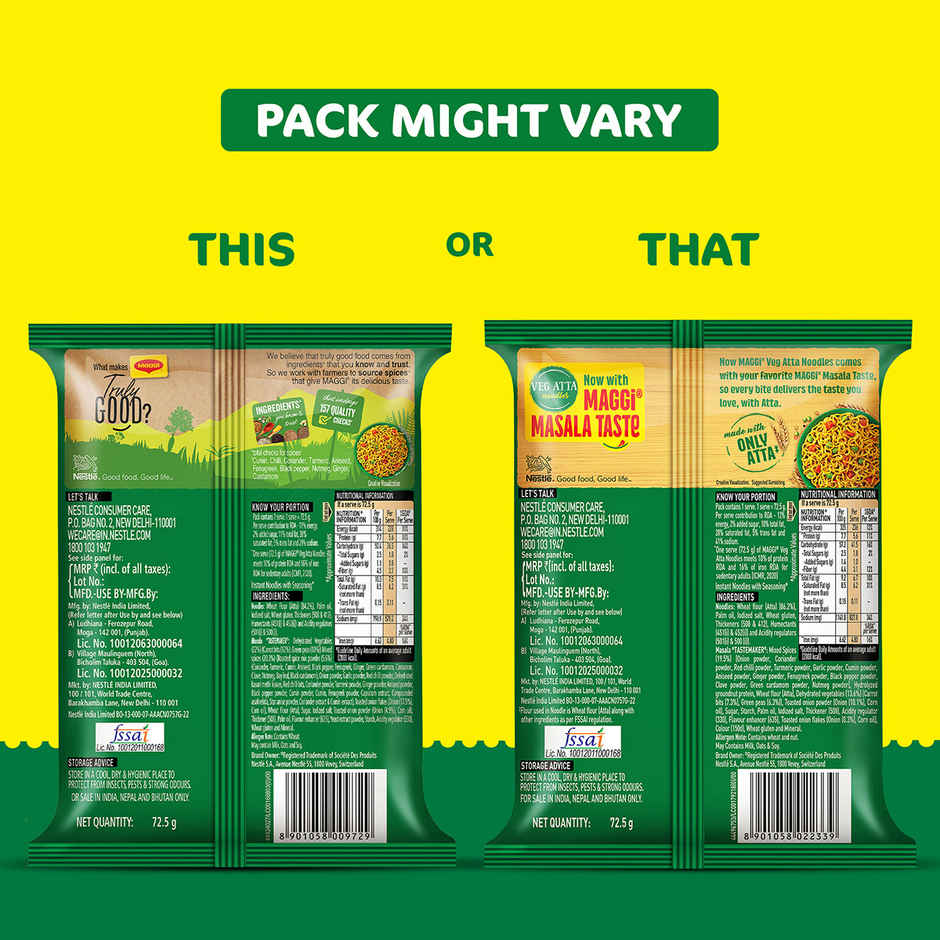 Maggi Veg Atta Noodles Made with Only Atta flour