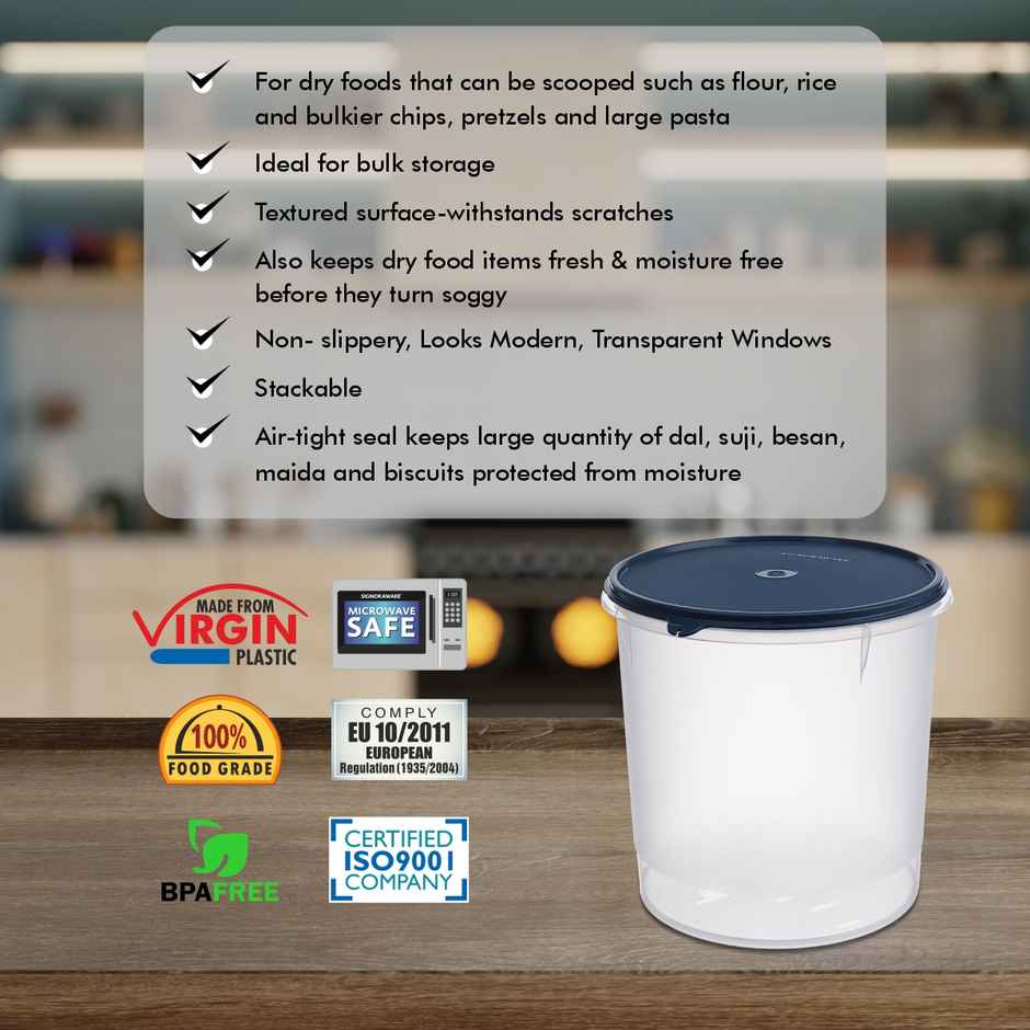 Signoraware Store Well Container Round 5.5 Ltr. Storage Organiser - Mod Blue