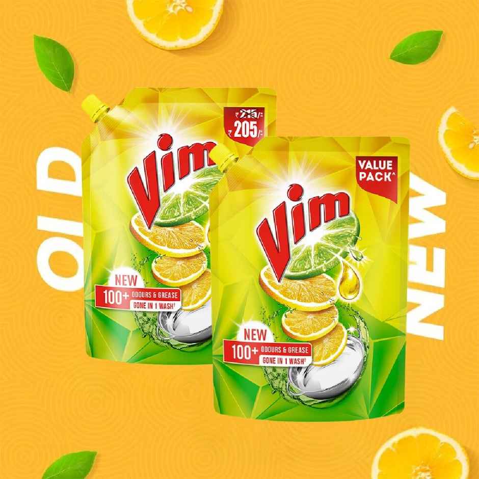 Vim Lemon Dishwash Liquid Gel Refill Pouch