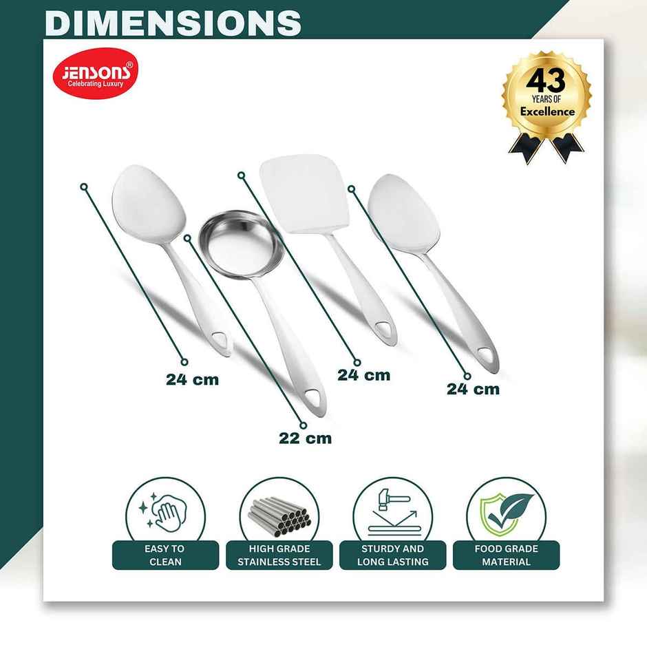 Jensons Stainless Steel Serving Tool Set 4 Pieces | Kitchen Utensils