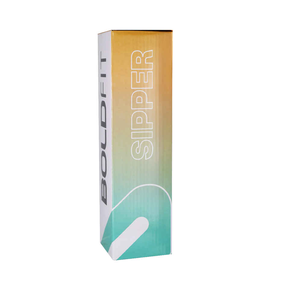 Boldfit Plastic Water Bottle with Motivational Time Markers | Teal and Orange | 1 L