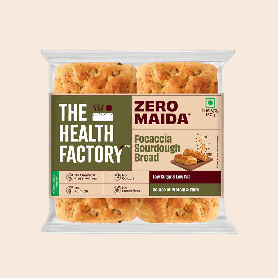 The Health Factory Focaccia Sourdough | Zero Maida | Whole Wheat Bread