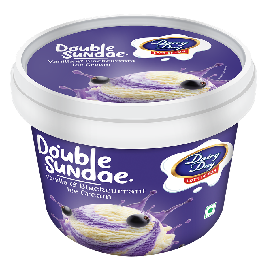 Dairy Day  Vanilla & Blackcurrant Double Sundae Ice Cream Tub