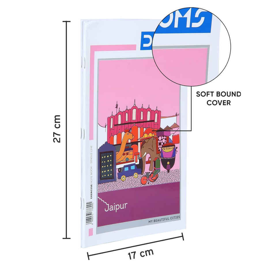 Doms Single Line (City Life Series) Note Book - Assorted 172 Pages Combo