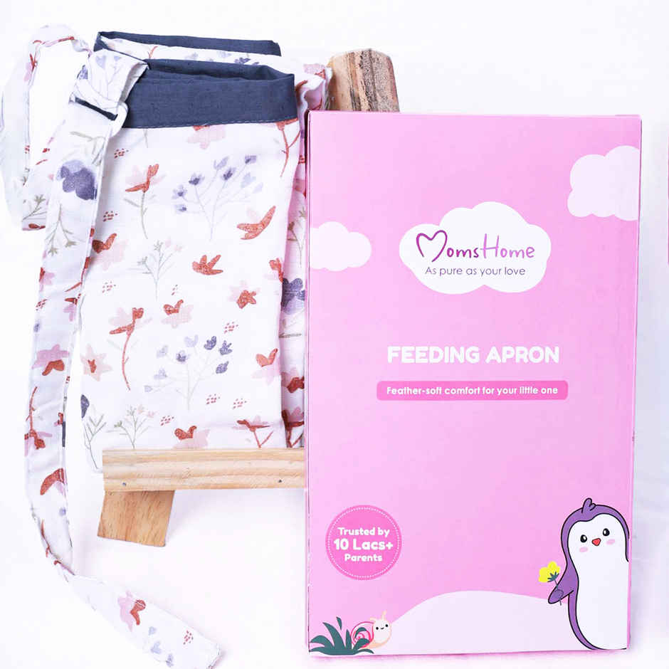 Moms Home Organic Cotton Muslin Nursing Cover For Breastfeeding Feeding Apron | Blossom