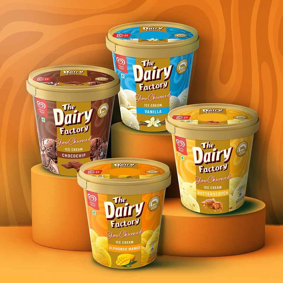Kwality Wall's The Dairy Factory Alphonso Mango Ice Cream Tub