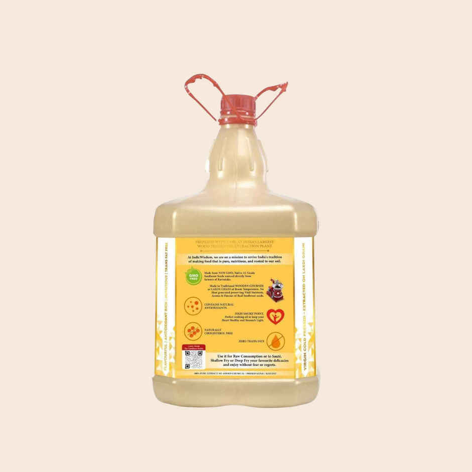 Indic Wisdom Sunflower Wood Pressed Oil | Cold Pressed | Extracted On Wooden Churner