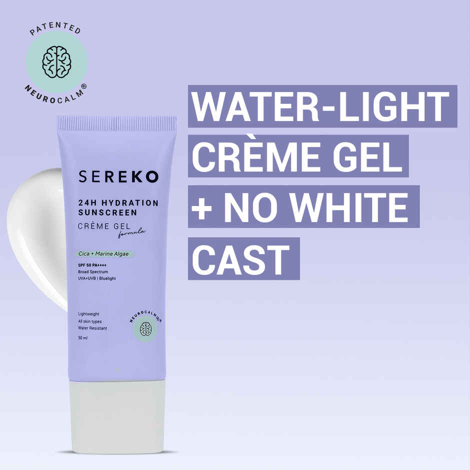 SEREKO Sunscreen SPF 50 PA++++ | 24H Hydration Creme Gel | Lightweight & Non-Greasy