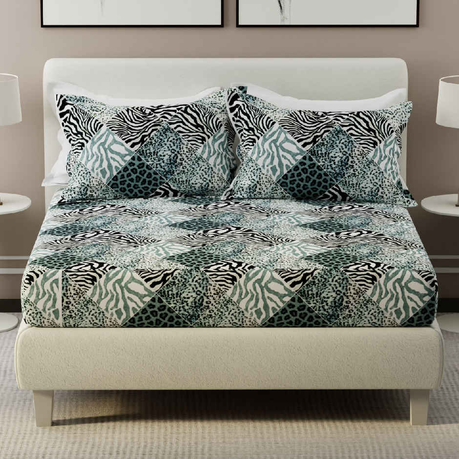 Boutique Living Untamed 100% Cotton 270 TC Bedsheet with 2 Pillow Covers