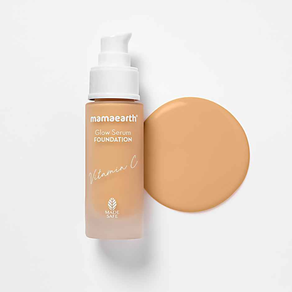 Mamaearth Glow Serum Foundation with Vitamin C & Turmeric for 12-Hour Long Stay- 05 Beige Glow