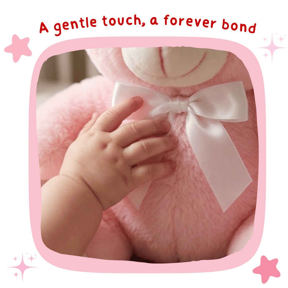 Toytales Cute Pink Teddy Bear Soft Toy | Plushie Stuffed Animal Toys | Assorted Design 25 cm