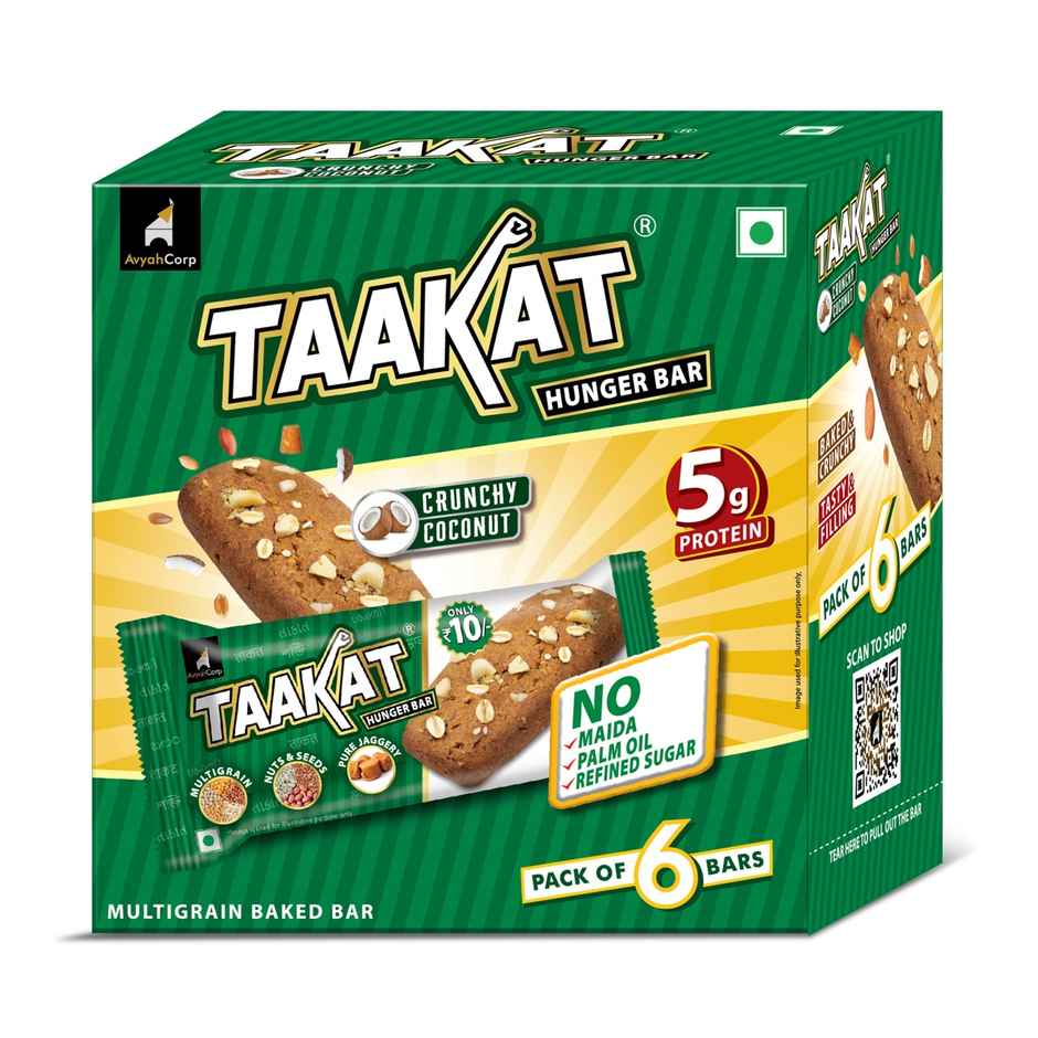 Taakat Hunger Bar | Crunchy Coconut | Pack Of 6