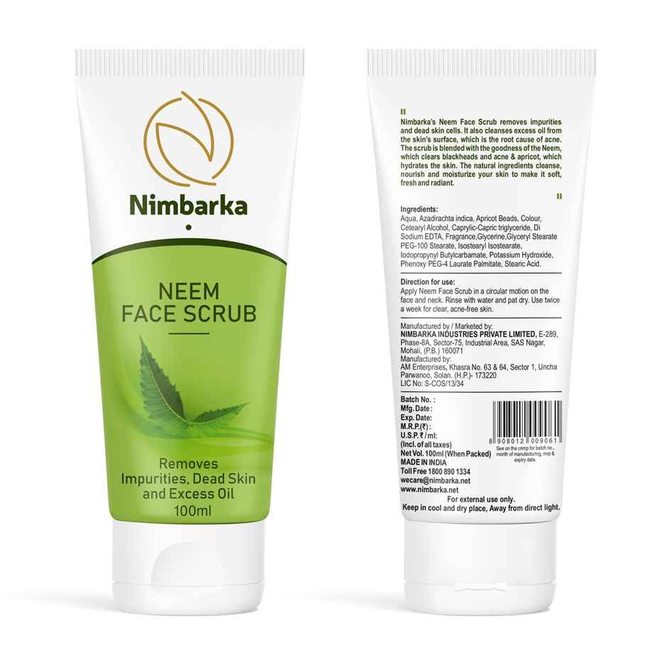 Nimbarka Neem Face Scrub Natural Exfoliating Scrub For Clear Radiant Skin
