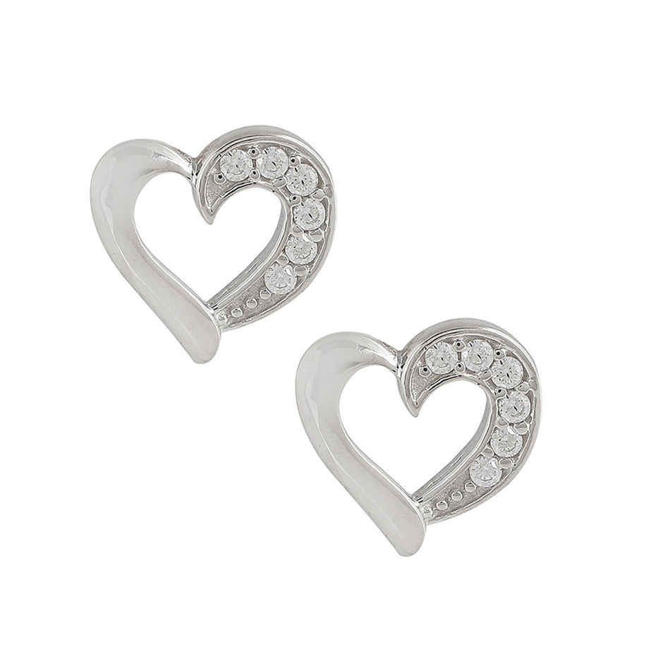 Voylla 925 Sterling Silver Heart Shaped Earring