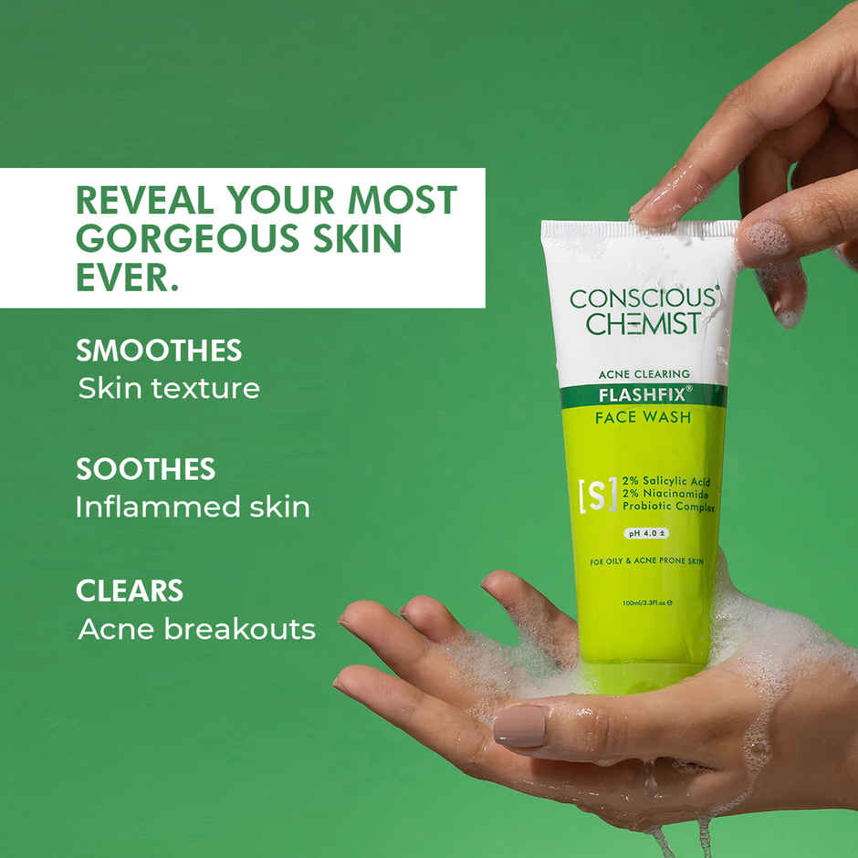 Conscious Chemist Salicylic Acid Face Wash For Oily Acne Prone Skin With Glycolic Acid